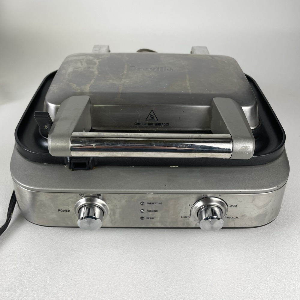 Breville Stainless Steel Double Waffle Maker BWM602 BSSUSC w/cord Tested